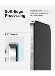 Ringke Cover Display Glass Compatible with iPhone 15 Pro Max (2023) Screen Protector Tempered Glass 9H Hardness Full Coverage Bubble-free Anti Scratch Protective Film - W Installation Jig